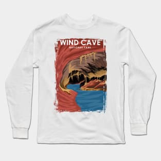 Wind Cave National Park Travel Poster Long Sleeve T-Shirt